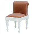 スツール 椅子 背もたれ付き ミニチェア 背付き ホワイト 白家具 ミニスツール アンティーク調 フレンチシリーズ (1672)  輸入家