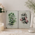 ブリキ サインプレート すずらん スズラン ローズ ミュゲ 薔薇 花 壁掛け アートパネル  プレート アンティーク風 壁飾り ブロカ