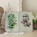 ブリキ サインプレート すずらん スズラン ローズ ミュゲ 薔薇 花 壁掛け アートパネル  プレート アンティーク風 壁飾り ブロカ