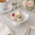 プチフール ケーキプレート 日本製 陶器 ケーキスタンド フラワー (364) 台座 可愛い スウィーツトレー アクセサリートレー 陶器