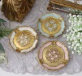 (sale30) ミニトレー ３枚セット 小物入れ ラウンドトレイ アンティークゴールド コースター ３色セット 円形 フレンチトレイ（1