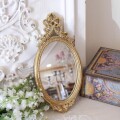 リボン ウォールミラー オーバル ミラー  ゴールド 壁掛けミラー バロック ローズ（135)  ロココ調 アンティーク調 雑貨 アンテ