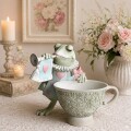 カエル コンポート プランター 小物入れ フロッグオブジェ 観葉植物 鉢カバー (1506) ロココ調 姫系 プランターカバー 店舗装飾 