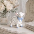 ミニチュア 小物入れ オブジェ ひつじ 羊 可愛い 陶器製 ブルームミニシープ (088) アンティーク風 おしゃれ リボン かわいい ホ