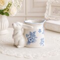 ミルクピッチャー 陶器 小物入れ ミルクポット ラビット うさぎ 可愛い 花柄 陶器製 ブルームラビットミルクピッチャー (091) ア