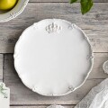 ロイヤルクラウン ラウンドプレート Ｍ ケーキプレート デザートプレート 20cm ホワイト 洋食器 アンティーク調 陶器 シャビーシ