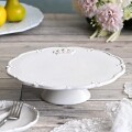 ロイヤルクラウン ケーキスタンド プレート ホワイト 25cm プレートスタンド 洋食器 アンティーク調 陶器 シャビーシック 可愛い