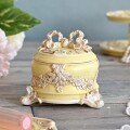 リボンローズ ジュエリーボックス ボックス 小物入れ イエロー   (1482) オブジェ ジュエリーケース アンティーク風 ギフト