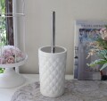 トイレブラシ ホルダー セット 陶器 ホワイト おしゃれ マチルドエム フランス トイレブラシ＆ホルダーセット キルティング (127
