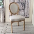 可愛い 椅子 ダイニングチェア アンティーク風 リネンベージュ (203N) フランス家具 輸入家具 ホワイト ファブリックチェア マチ