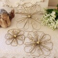 壁飾り フラワー ウォールオブジェ ゴールド マチルドエム フランス アイアン フラワーデコレーション ３個セット ウォールデコ 