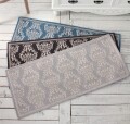 キッチンマット 玄関マット ダマスク柄 50×120 フロアマット ラグマット 室内用 ライトグレー ダークグレー ライトブルー ダマス