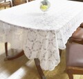 テーブルクロス PVC ビニルクロス レース レース柄 ホワイト ４人掛け 135cm×180cm ビニール製テーブルクロス 撥水 はっ水 長方