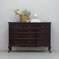 ワイドチェスト チェスト 120 ブラウン 引き出し収納 リビングチェスト 収納家具 高級家具 洋風 ヨーロピアン フルール アンティ
