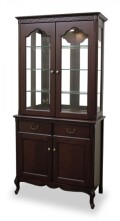 カップボード ガラス キャビネット 飾り棚 リビング収納 コレクションケース ブラウン ヨーロピアン フルール アンティーク調 ロ