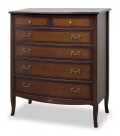 ハイチェスト チェスト ６引き出し 収納家具 象嵌 ベネチア ブラウン アンティーク調 クラシカル アンティーク風 ヨーロピアン 