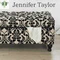収納付き ベンチスツール スツール 収納ベンチ 収納スツール オットマン 椅子 ダマスク柄 Yorke ブラック ジェニファーテイラー 