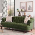 ３人掛けソファ ベロア グリーン ジェニファーテイラー ベロアソファ チェスターフィールド 三人掛けソファ La Rosa 布張り クラ
