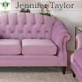 ジェニファーテイラー 2人掛けソファ 二人掛け ベロア ピンク ソファ Bernadette ロココ調 輸入家具 アンティーク風 シャビーシ