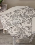 テーブルランナー テーブルセンター トワルドジュイ ジェニファーテイラー 洋風 ホワイト×グレー 140 30×180ｃｍ ジュイ柄 アン