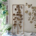 (sale50) フラワー ウォールオブジェ アイアン 壁飾り 軽量 壁面装飾 花 ゴールド アイアンパネル 飾り (330ＷＤ) アンティーク