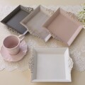インテリアトレイ スクエアトレー トレイ 正方形 ディスプレイトレイ おぼん トレー お盆 ホワイト ピンク グレー ゴールド 小物