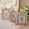 ローズリボン ミニフォトフレーム フォトフレーム 写真立て グレー アンティーク風 可愛い おしゃれ (168) シャビーシック シャ