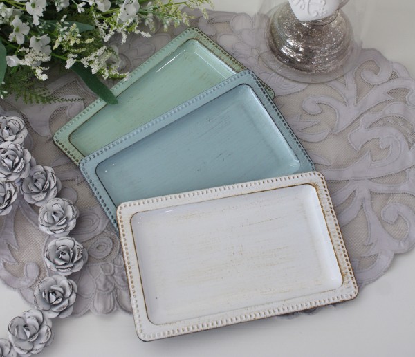 シャビープティトレー トレイ 小物入れ トレー ミニトレイ ホワイト ブルー グリーン ミニトレー アンティーク風 アンティーク  