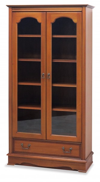 ガラス キャビネット ブラウン ガラスキャビネット 80 飾り棚 ブライトン 茶色 ガラス収納 クイーンアン様式 コレクションケース