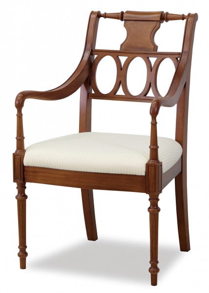 アームチェア ダイニングチェア チェア ブラウン 猫脚 マホガニー ライトブラウン ブライトン 茶色 高級家具 ネコ脚 リージェン