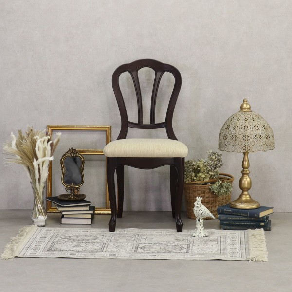 デスクチェア ブラウン リビングチェア 椅子 猫脚 ヨーロピアン フルール クラシック 東海家具 家具 ロココ調 アンティーク 姫家