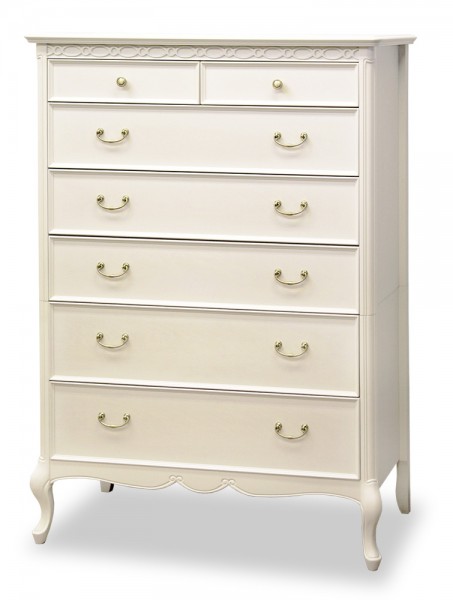 ハイチェスト チェスト 90 引き出し収納 リビングチェスト 収納家具 箪笥 タンス 白家具 洋風 ヨーロピアン フルール ホワイト 