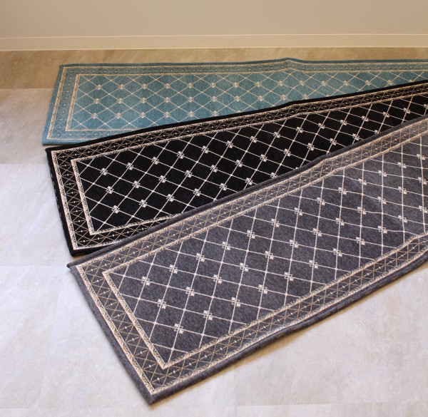 キッチンマット 室内用マット フロアマット 50×180 グレー ブラック ブルー マット ラグマット おしゃれ ラグ 滑り止め付き シッ