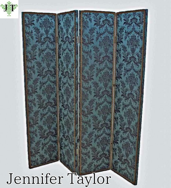 パーテーション 間仕切り ダマスク ブルー ４連パーテーション ジェニファーテイラー Carlisle Jennifer Taylor 衝立 スクリーン