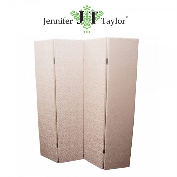 パーテーション ピンク 可愛い 間仕切り ４連パーテーション ジェニファーテイラー ダマスク柄 ハルノ ピンク Jennifer Taylor 