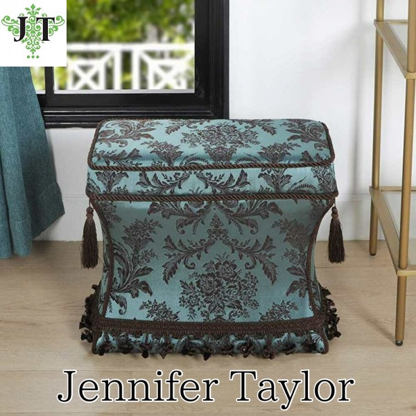 玄関スツール スリムスツール 薄型スツール スツール ジェニファーテイラー Carlisle オットマン スリム アンティーク風 椅子 布