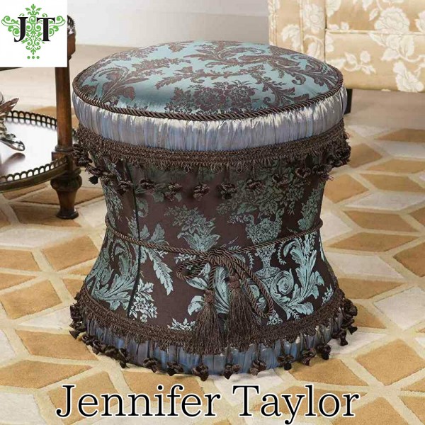 スツール オットマン ブルー ブラウン ジェニファーテイラー Carlisle チェア エレガント ロココ調 姫系 クラシック アンティー