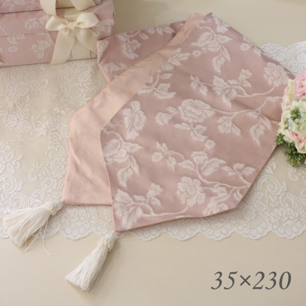 テーブルランナー 230cm テーブルセンター ピンク ヘアルーム ジェニファーテイラー Heirloom (245) 35×230 可愛い 花柄 アメリ