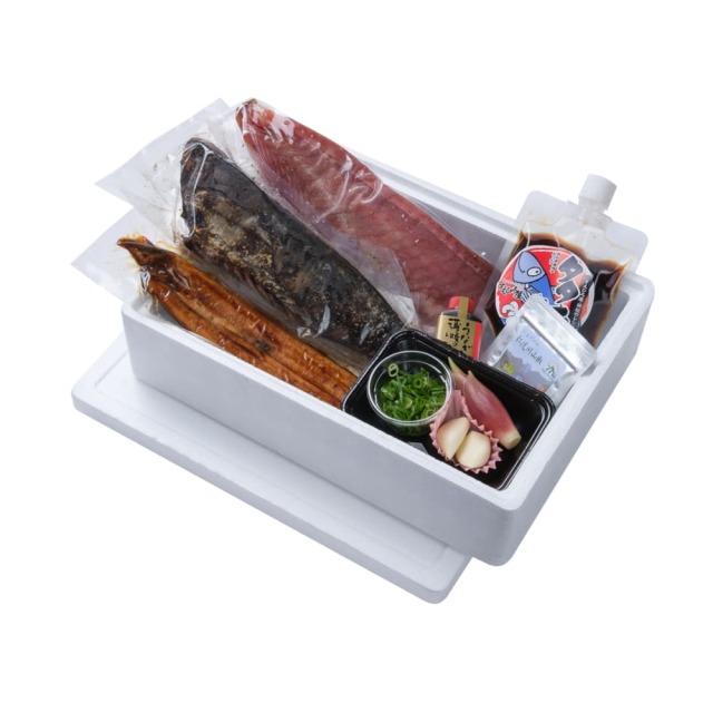 四万十うなぎと鰹タタキとカツオ赤身せっと