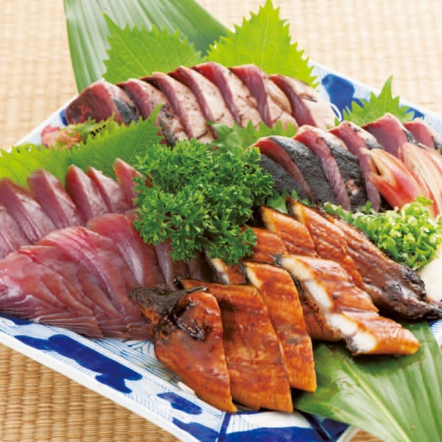 四万十うなぎと鰹タタキとカツオ赤身せっと