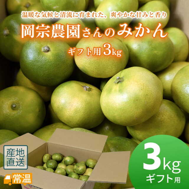 岡宗農園さんのみかん ギフト用 3kg