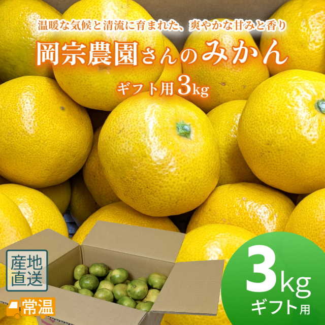 岡宗農園さんのみかん　ギフト用　3kg