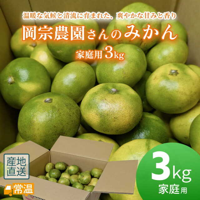 岡宗農園さんのみかん 家庭用 3kg