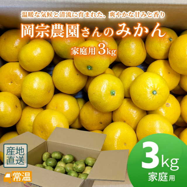 岡宗農園さんのみかん　家庭用　3kg