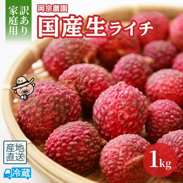 岡宗農園　訳あり家庭用　生ライチ1kg