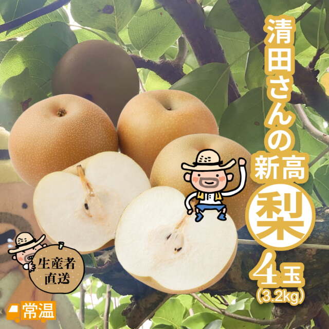 清田さんの新高梨（約3.2kg・4玉入）