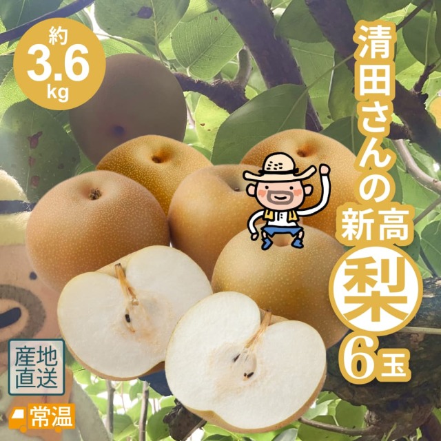 清田さんの新高梨（約3.6kg・6玉入）
