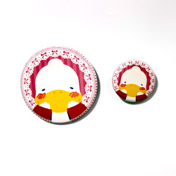 【月刊すがもん缶バッジ(2月)】すがもん缶バッジ　すきすき！