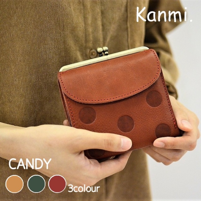 がま口 二つ折り財布 kanmi カンミ 財布 レディース キャンディ