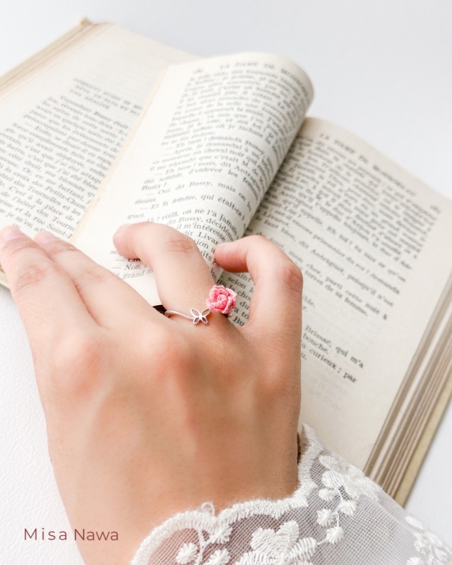 スタッブリング　バタフライ　薔薇赤